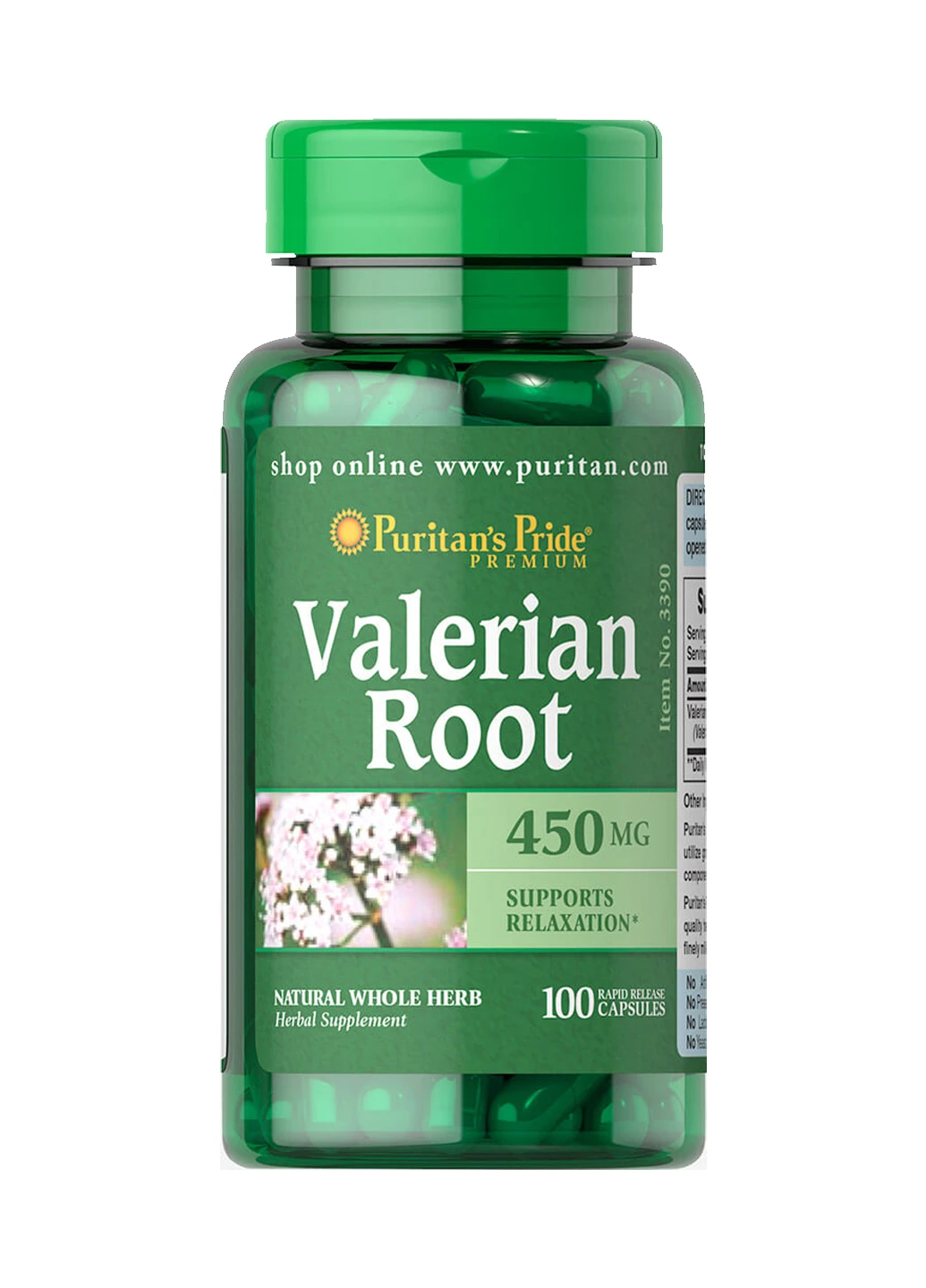 Валериана для снятия стресса Valerian Root 450 mg - 100 caps ] Puritans Pride (240192633)