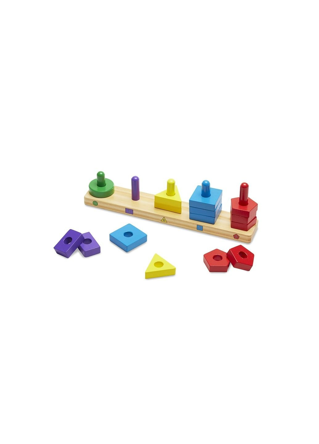 Розвиваюча іграшка дерев'яні пірамідки на платформі (MD10379) Melissa&Doug (254065359)