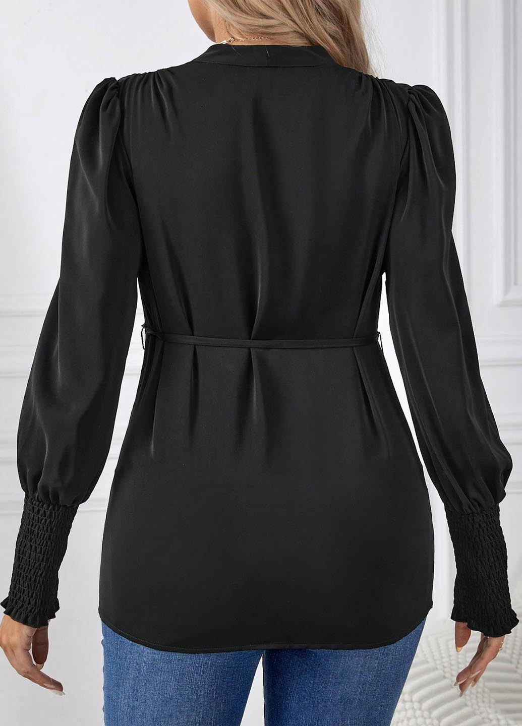 Чорна блуза для вагітних SHEIN