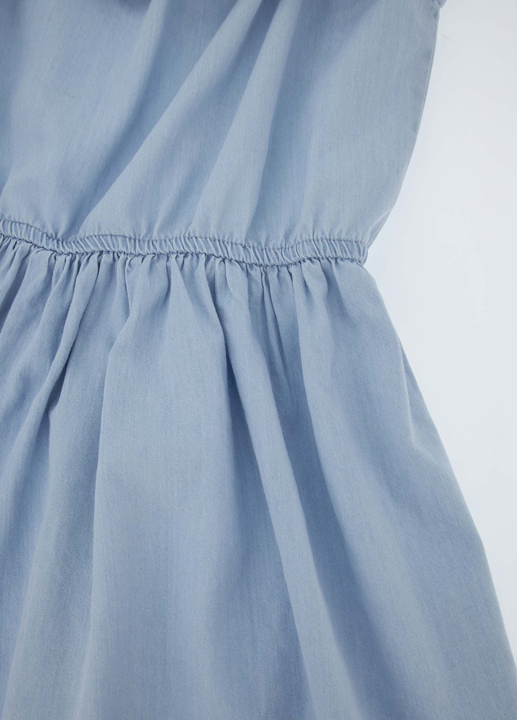 Светло-голубое кэжуал платье клеш DeFacto