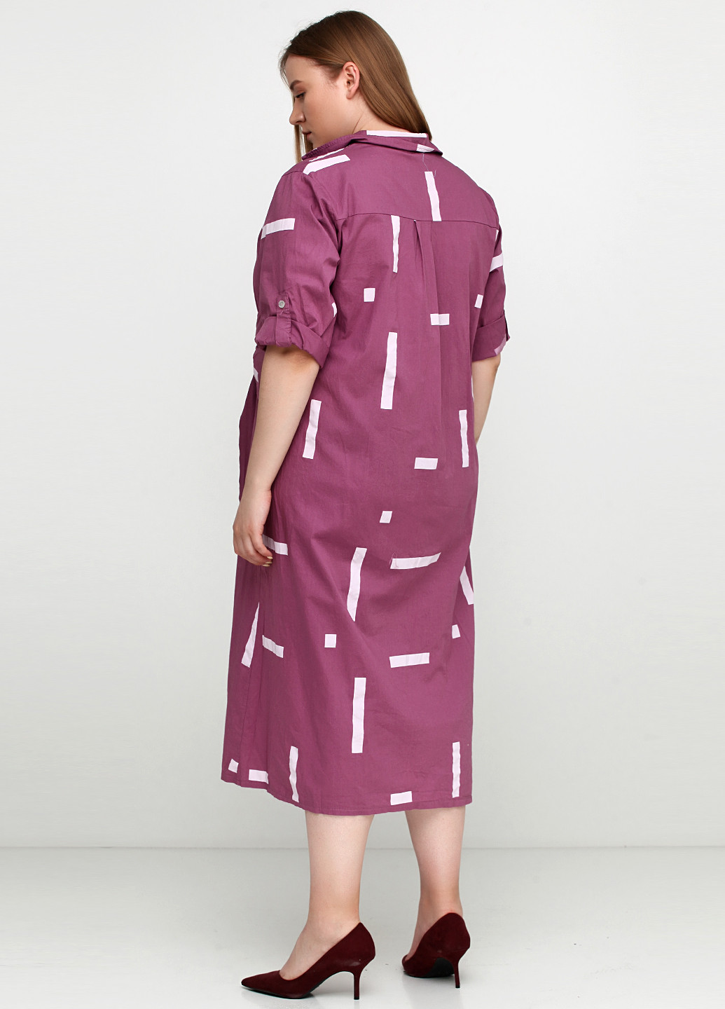 Фиолетовое кэжуал платье New Collection с абстрактным узором