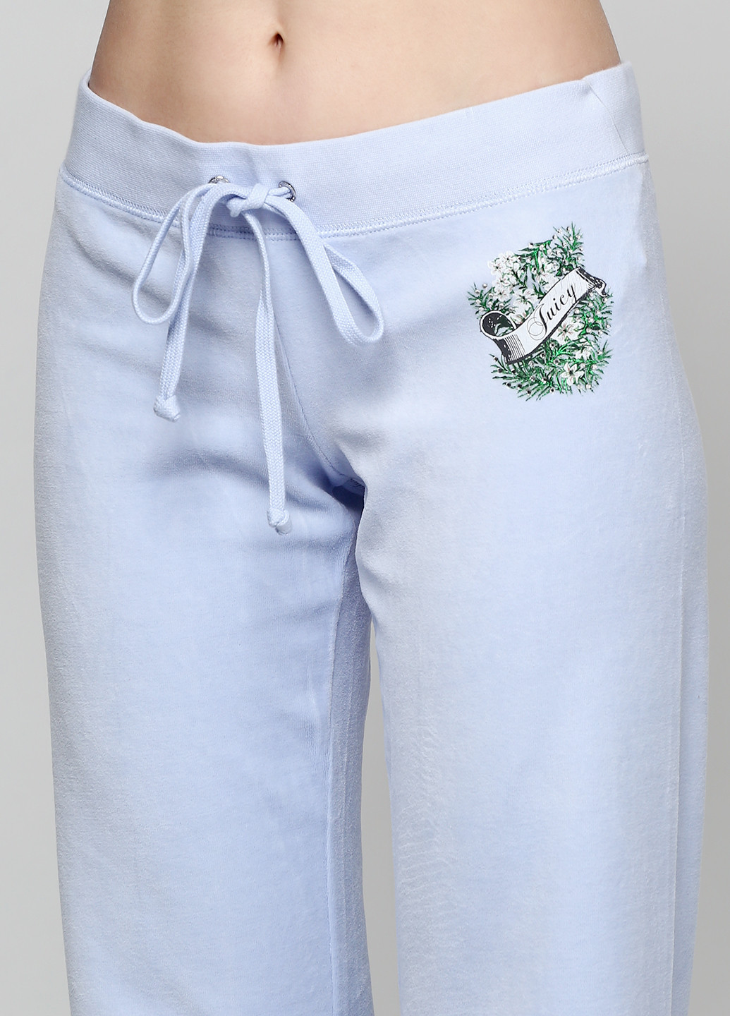 Светло-голубые кэжуал демисезонные прямые брюки Juicy Couture