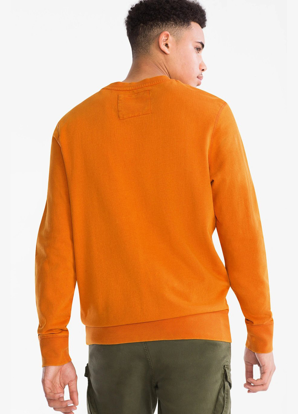 Свитшот C&A - Прямой крой однотонный оранжевый кэжуал хлопок, трикотаж - (201938282)