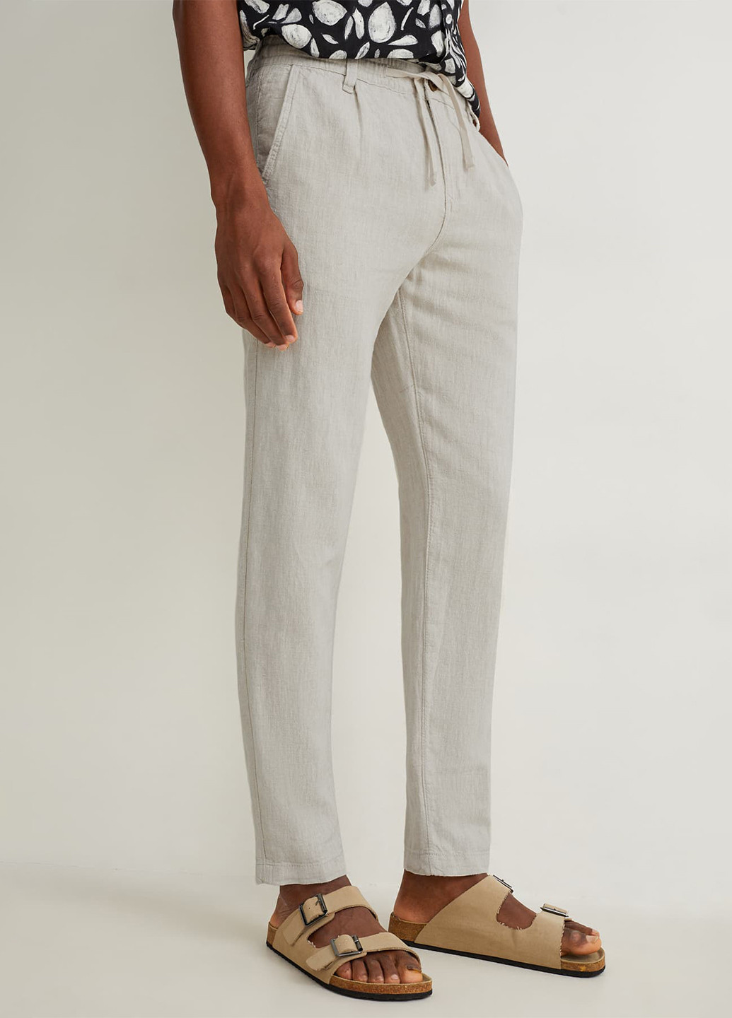 Серые кэжуал летние прямые брюки C&A