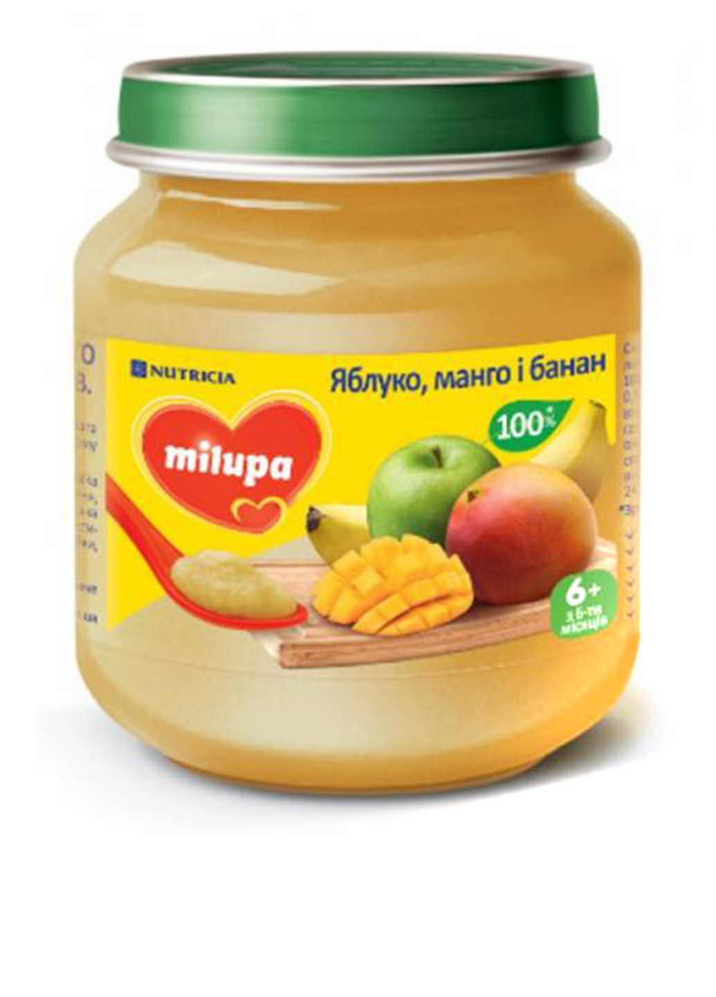 Пюре фруктовое яблоко, манго и банан, 125 г Milupa (131224426)