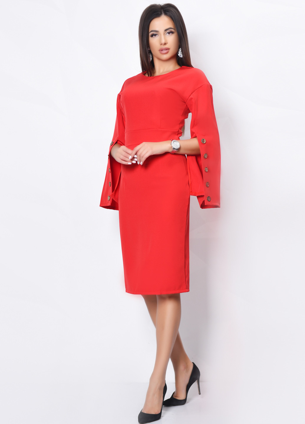 Красное кэжуал платье Turika однотонное