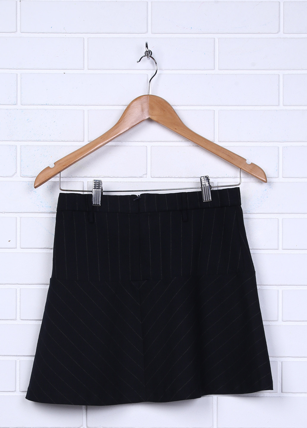 Черная офисная в полоску юбка Zara мини