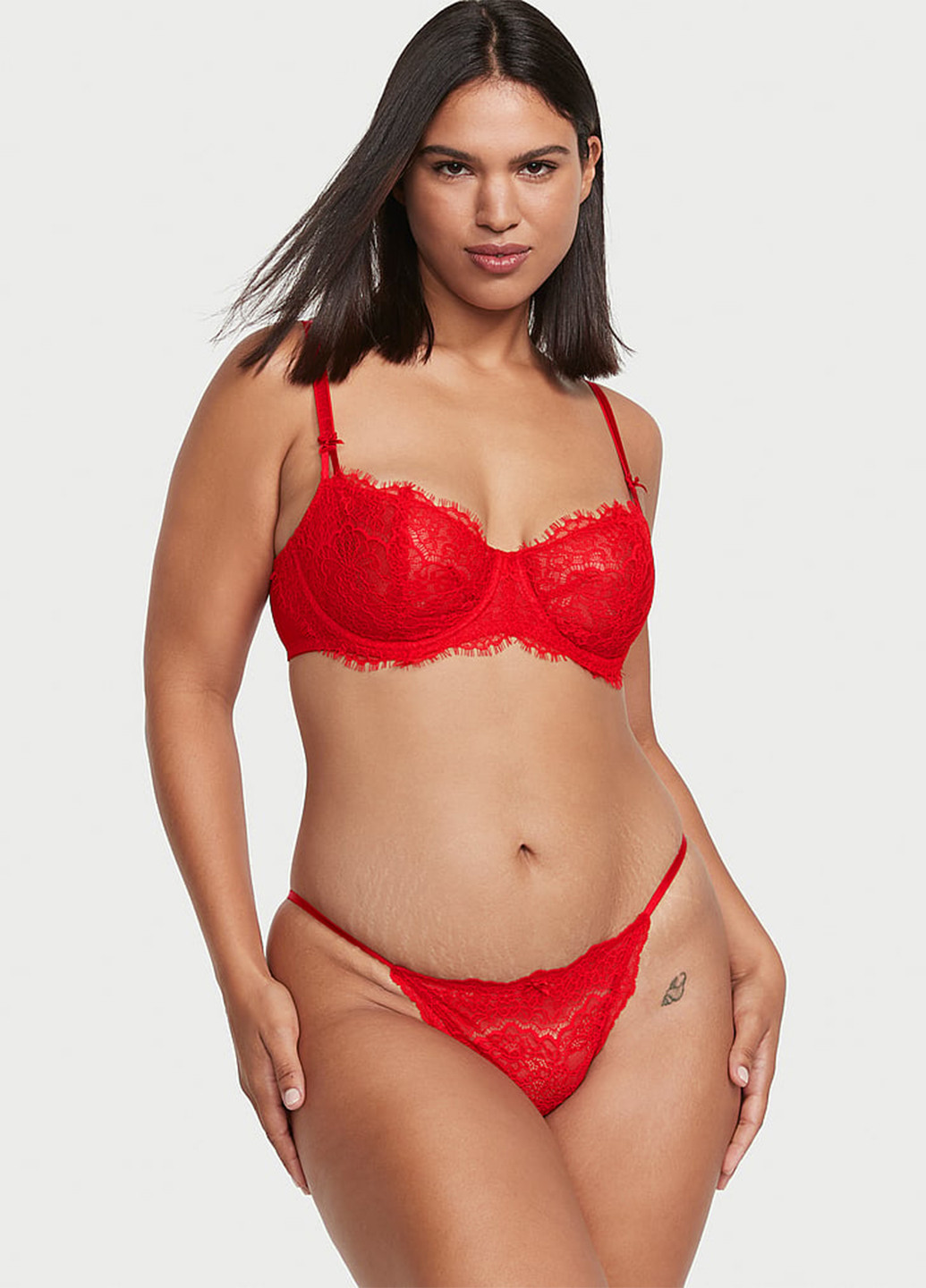 Червоний демісезонний комплект (бюстгальтер, трусики) Victoria's Secret