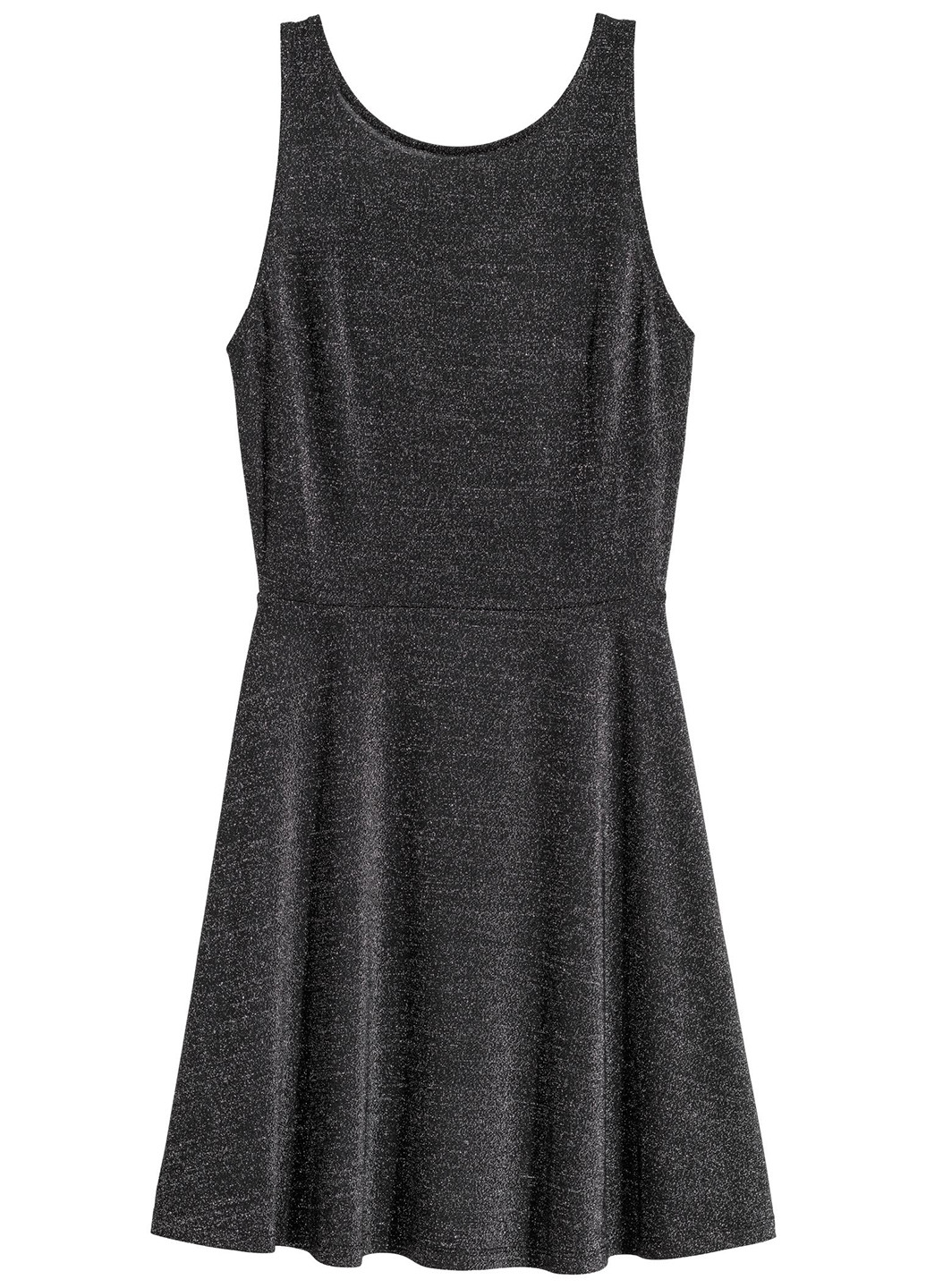 Черное кэжуал платье платье-майка, клеш H&M меланжевое