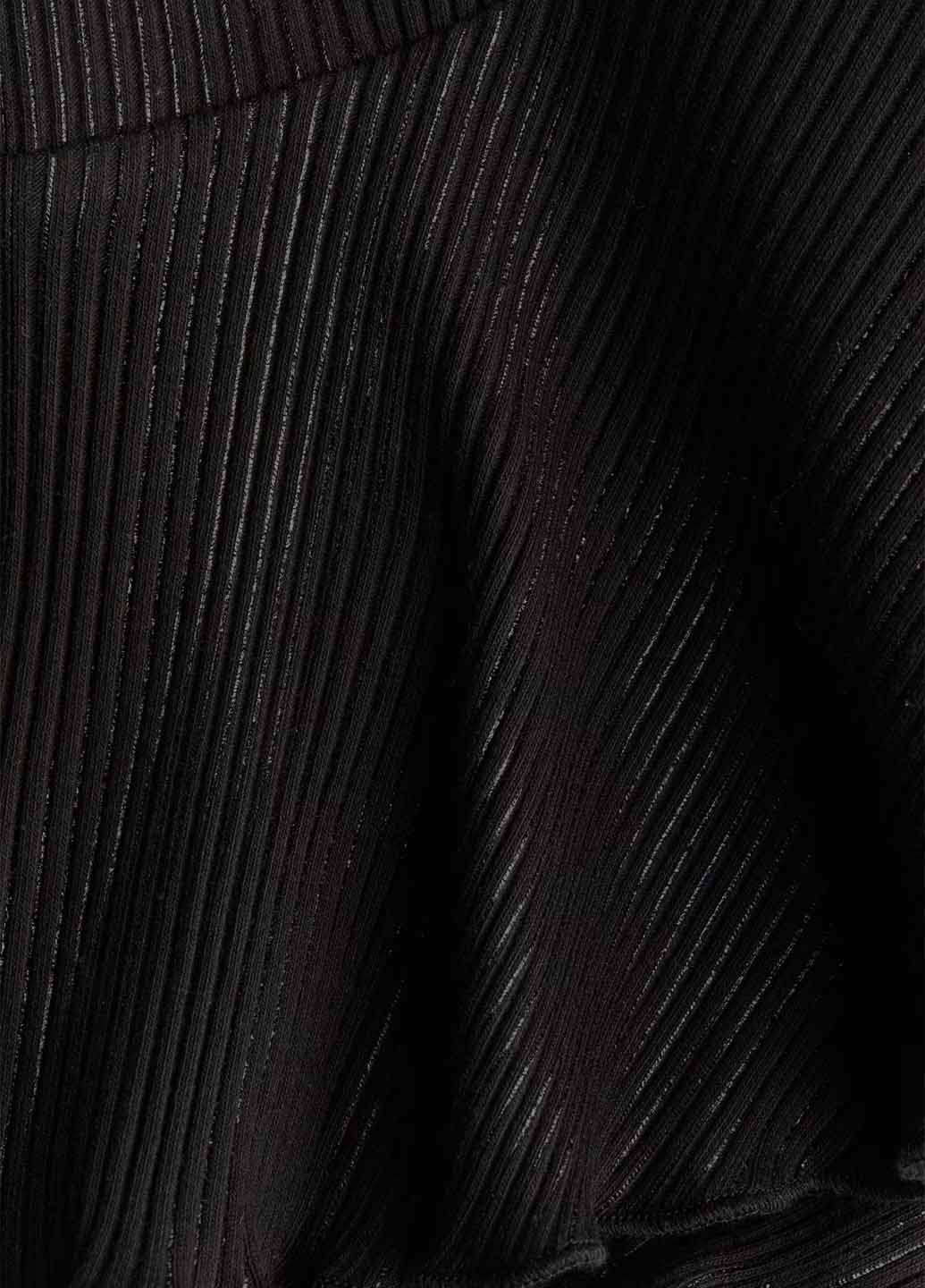 Черная кэжуал однотонная юбка H&M а-силуэта (трапеция)