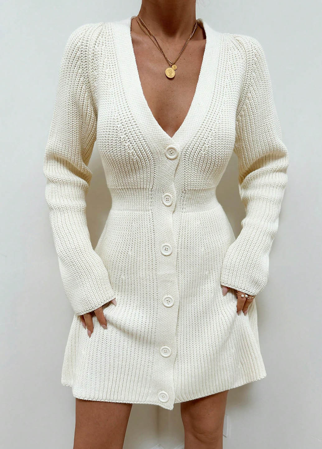 Молочна кежуал сукня кльош SHEIN однотонна