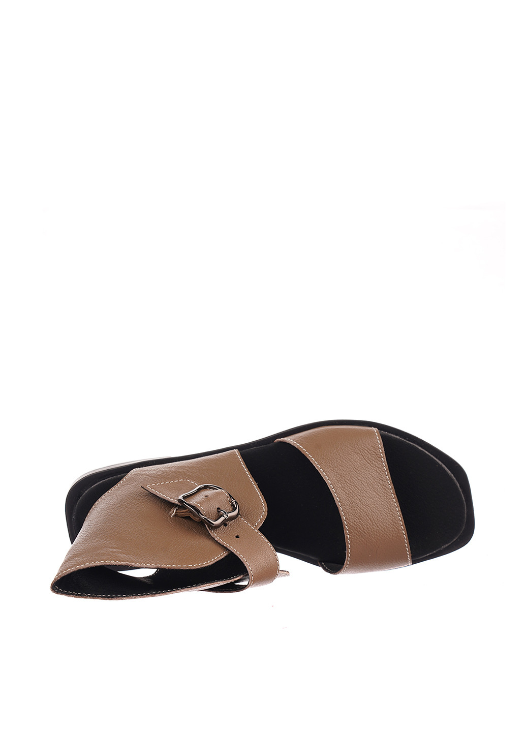Кофейные босоножки No Brand с ремешком с пряжкой