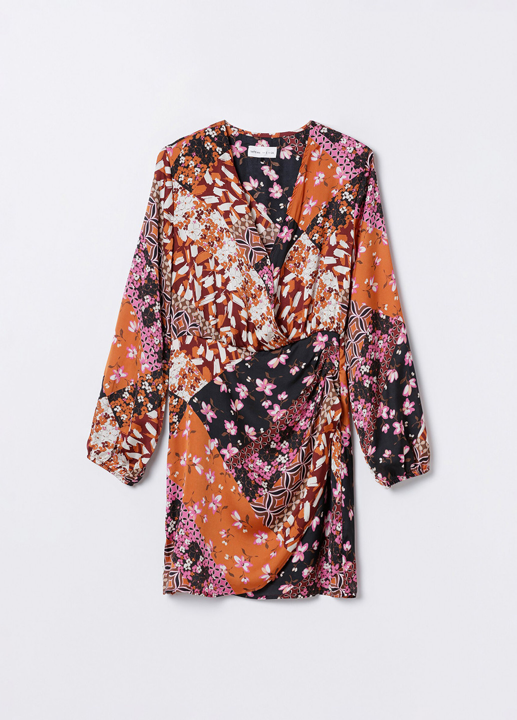 Коричневое кэжуал платье на запах Lefties с цветочным принтом