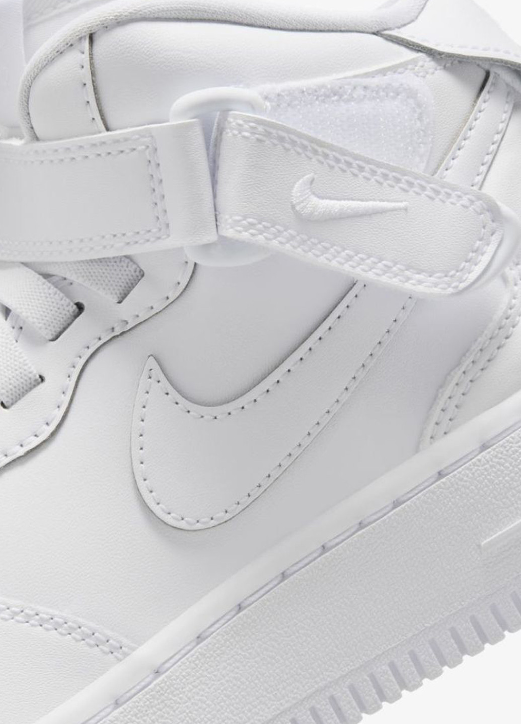 Кроссовки FN1193-111 Nike AIR FORCE 1 MID GS белые демисезоны (314516925)