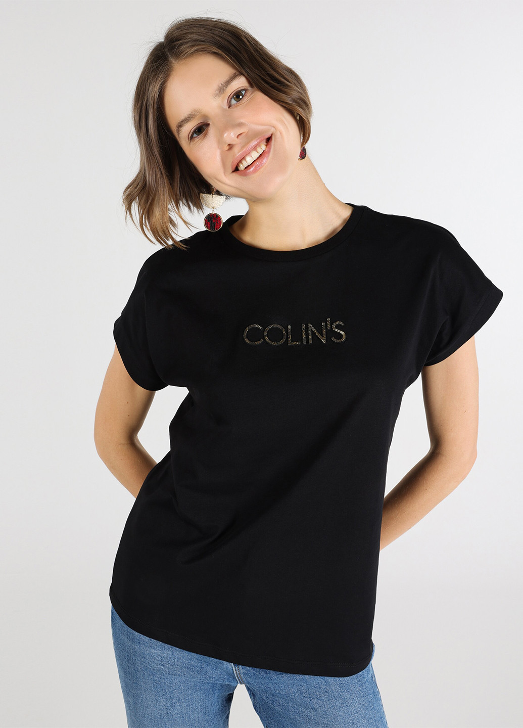 Черная летняя футболка Colin's