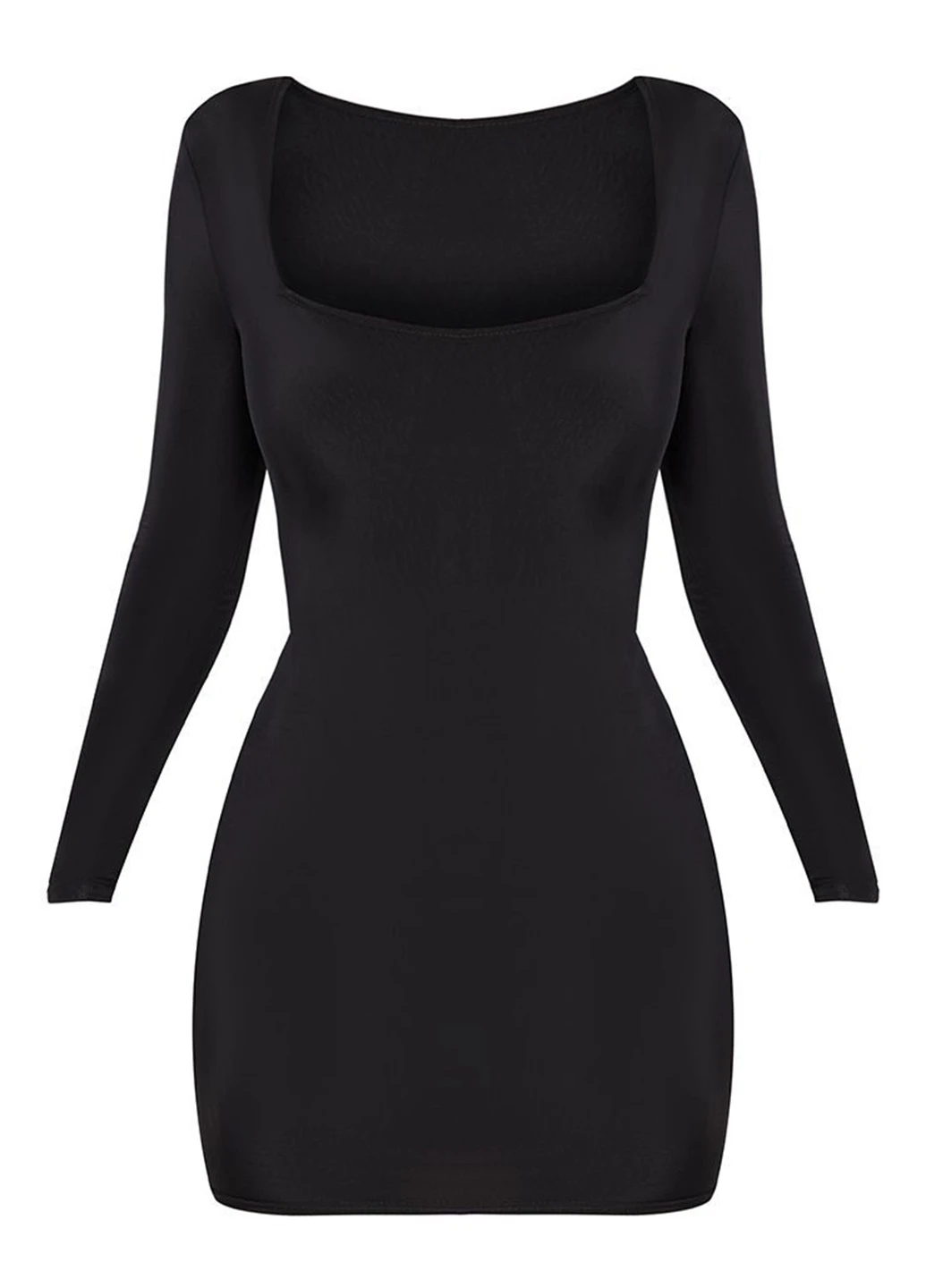 Черное кэжуал платье PrettyLittleThing однотонное