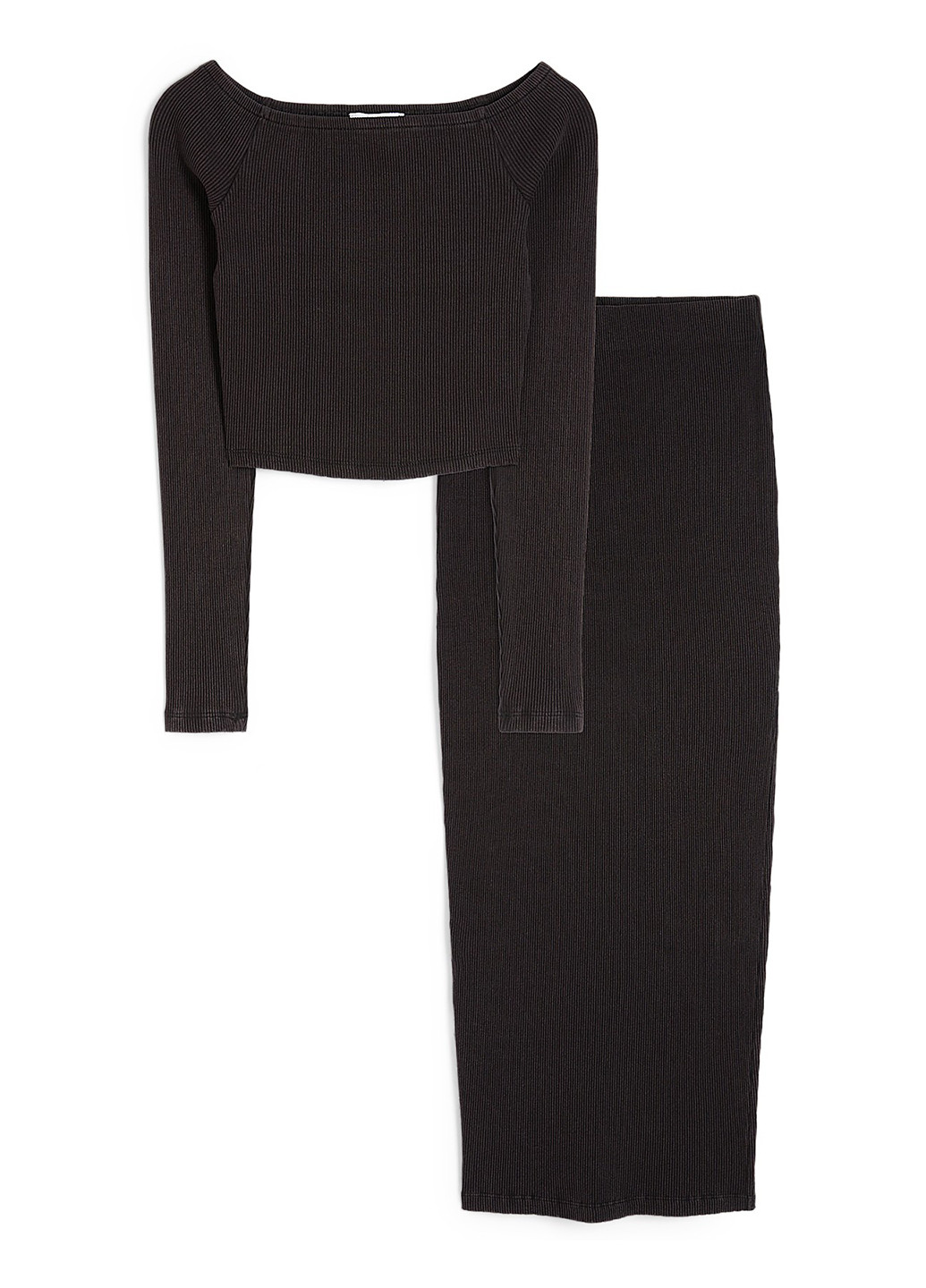 Темно-серый демисезонный комплект (юбка, топ) C&A