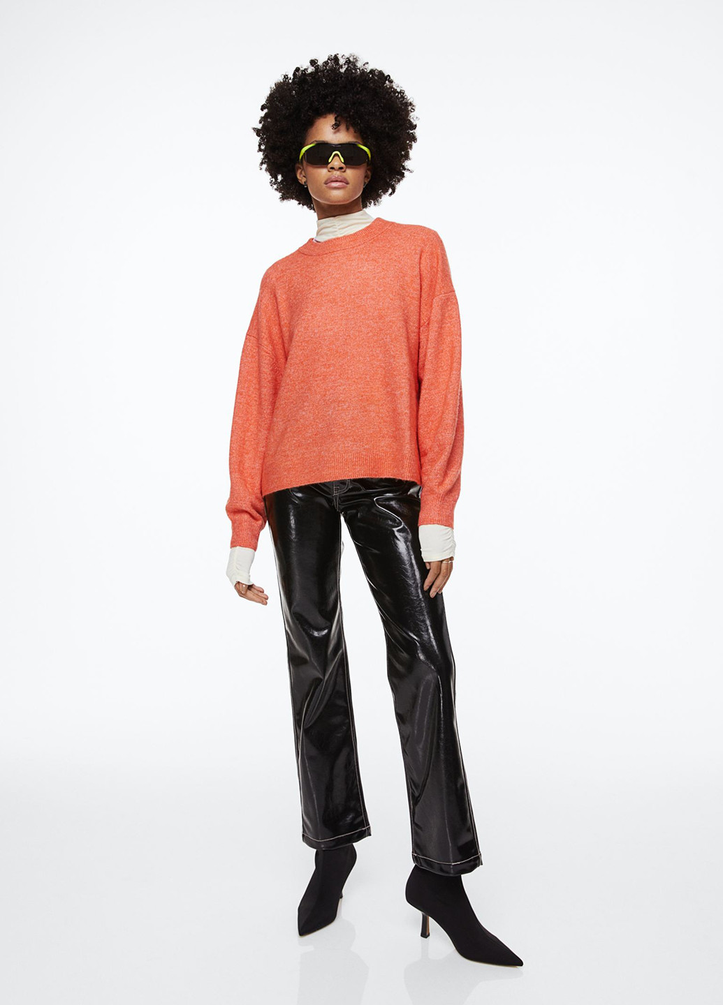 Светло-оранжевый демисезонный джемпер свободного кроя джемпер H&M