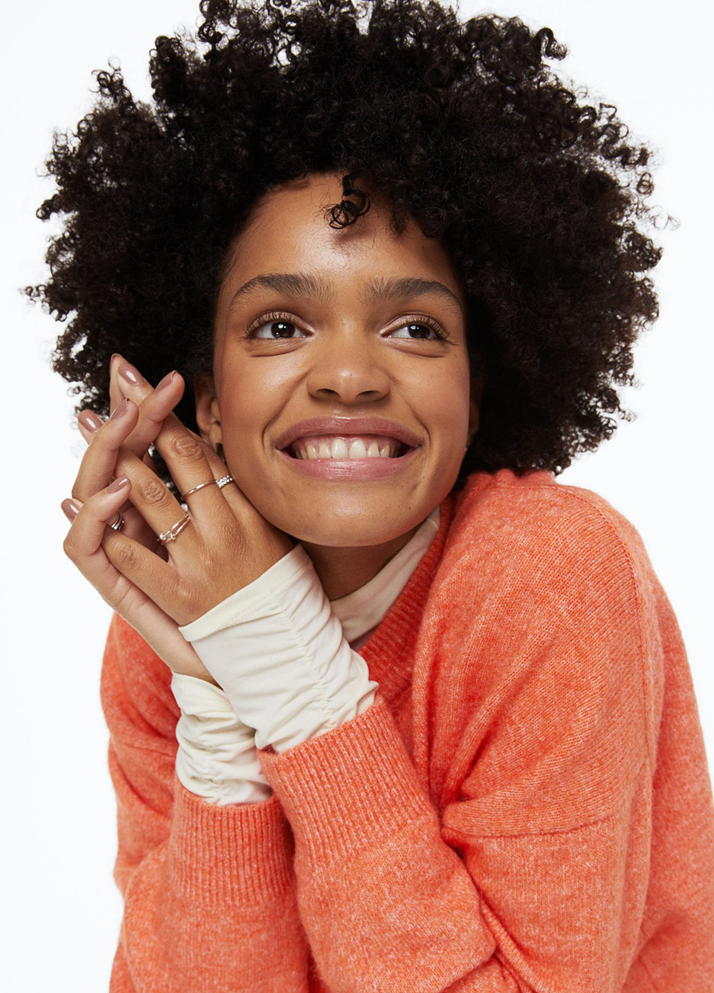 Светло-оранжевый демисезонный джемпер свободного кроя джемпер H&M