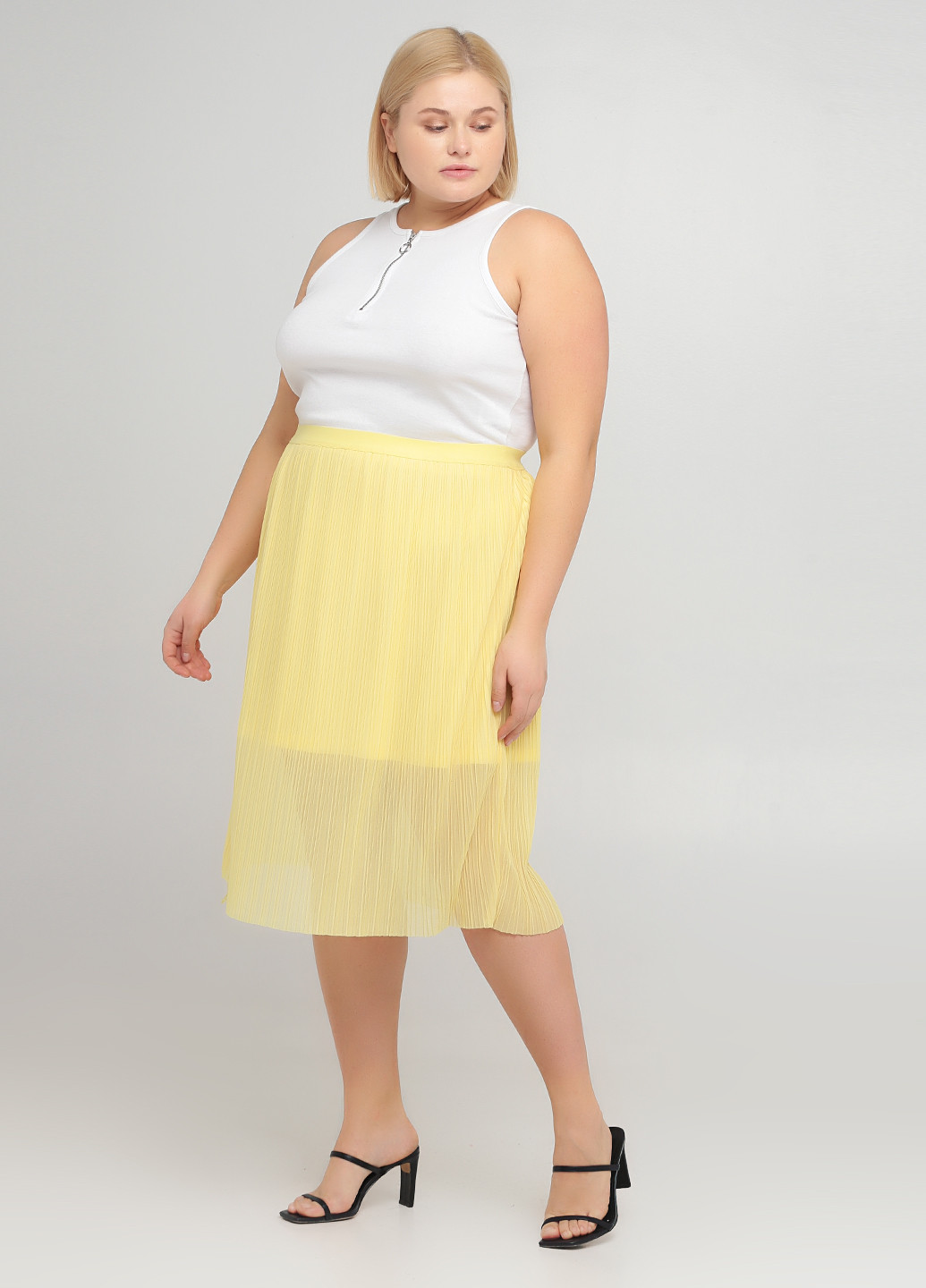Желтая кэжуал однотонная юбка Asos плиссе