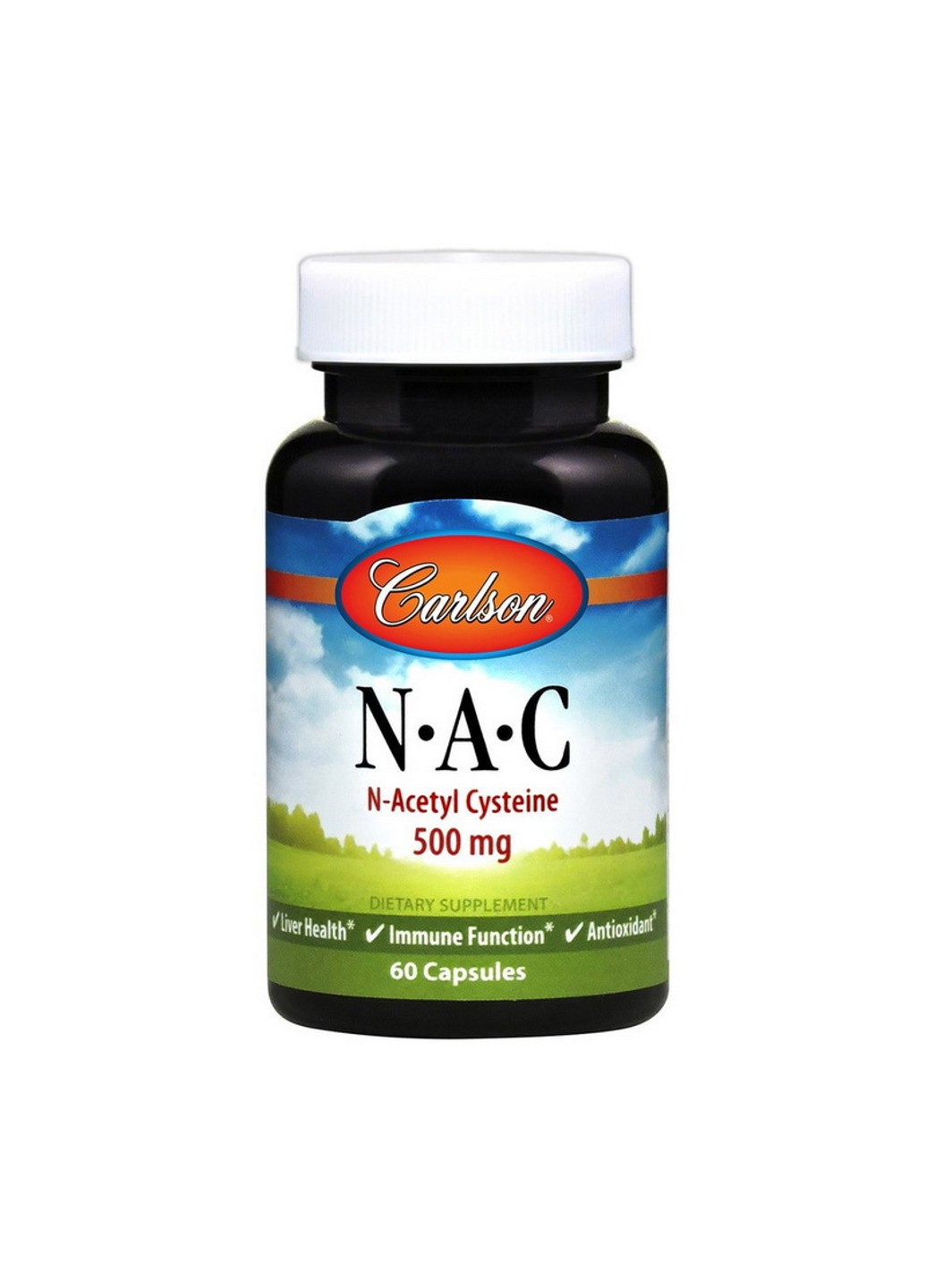 N-ацетилцистеин NAC 500 mg 60 капсул Carlson Labs (255407776)