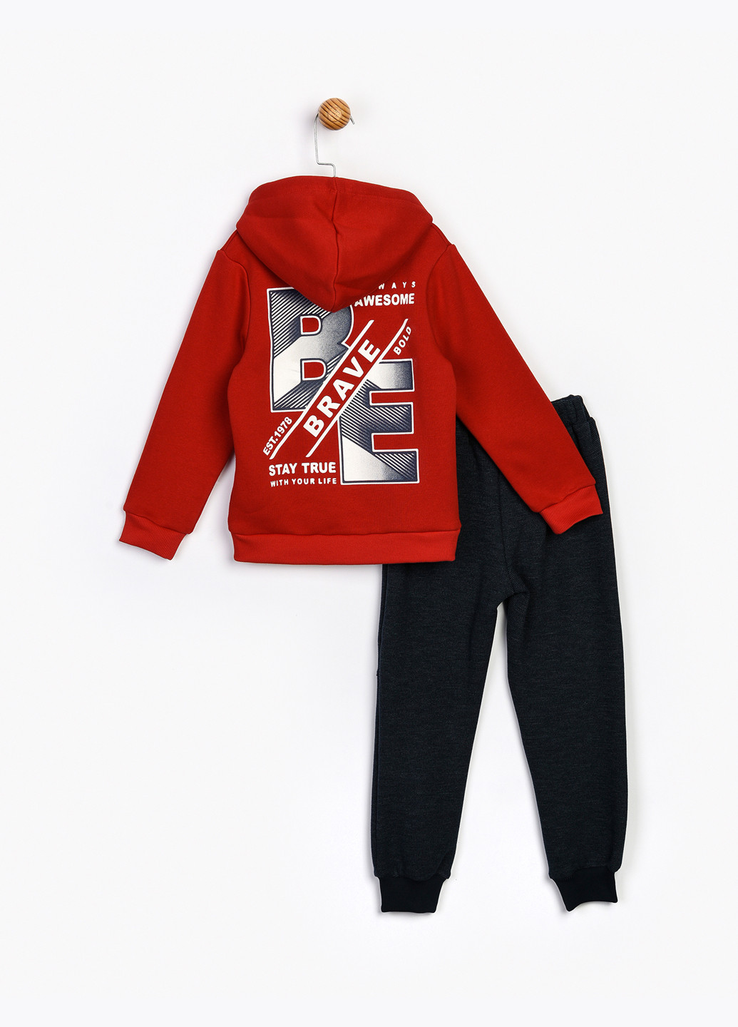 Темно-красный демисезонный спортивный костюм (худи, штаны) Panolino