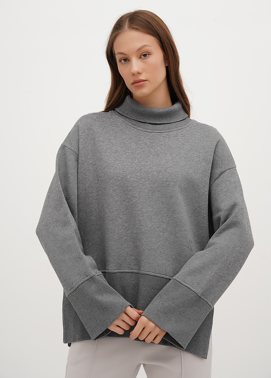 Сірий світшот Closed однотонний вишивка (304433530)