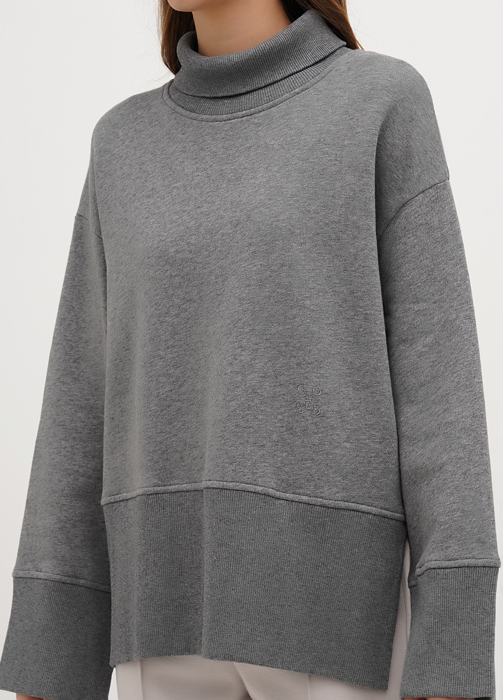 Сірий світшот Closed однотонний вишивка (304433530)