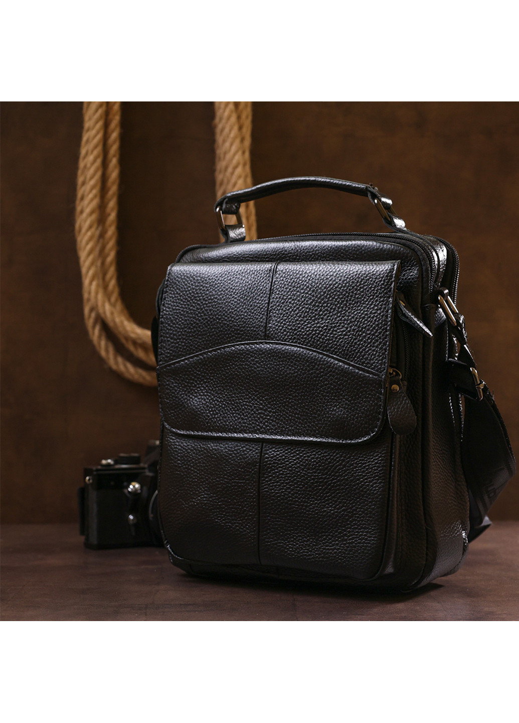 Чоловіча шкіряна сумка 23х27х12 см Vintage (255709751)