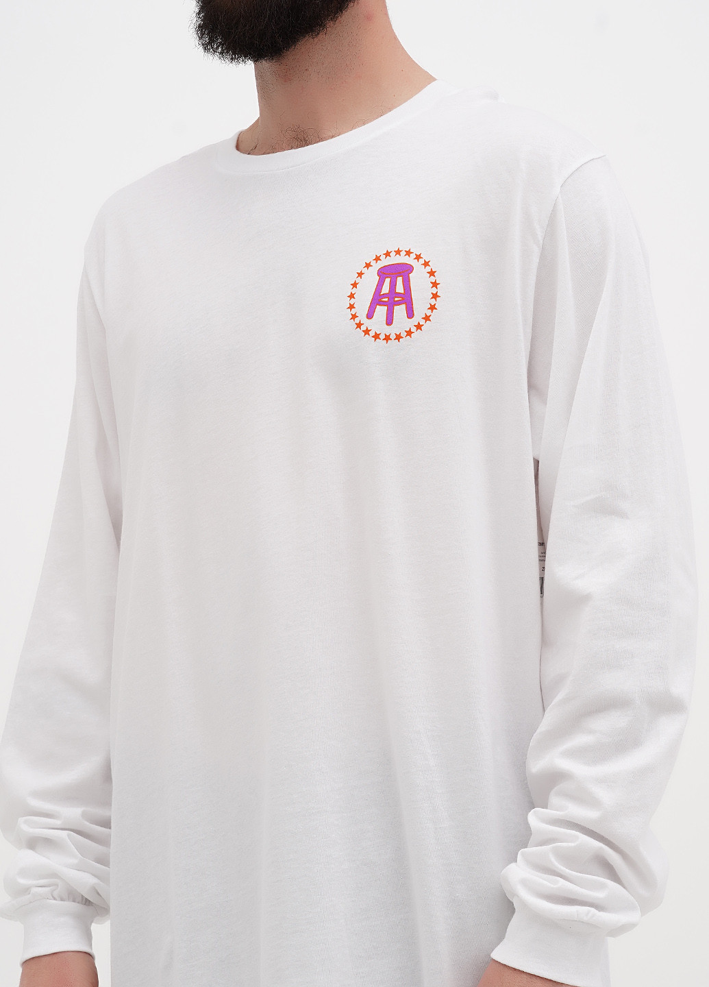 Белый демисезонный кэжуал лонгслив Canvas с рисунком