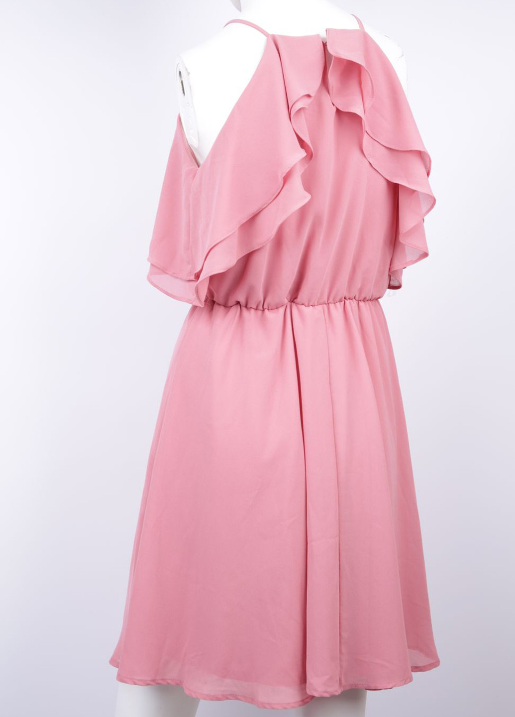 Темно-розовое коктейльное платье клеш Miami однотонное