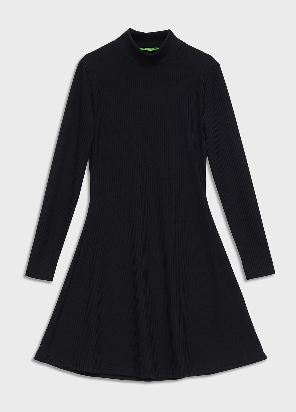 Чорна кежуал жіноча трикотажна міні сукня - гольф сукня-водолазка KASTA design однотонна