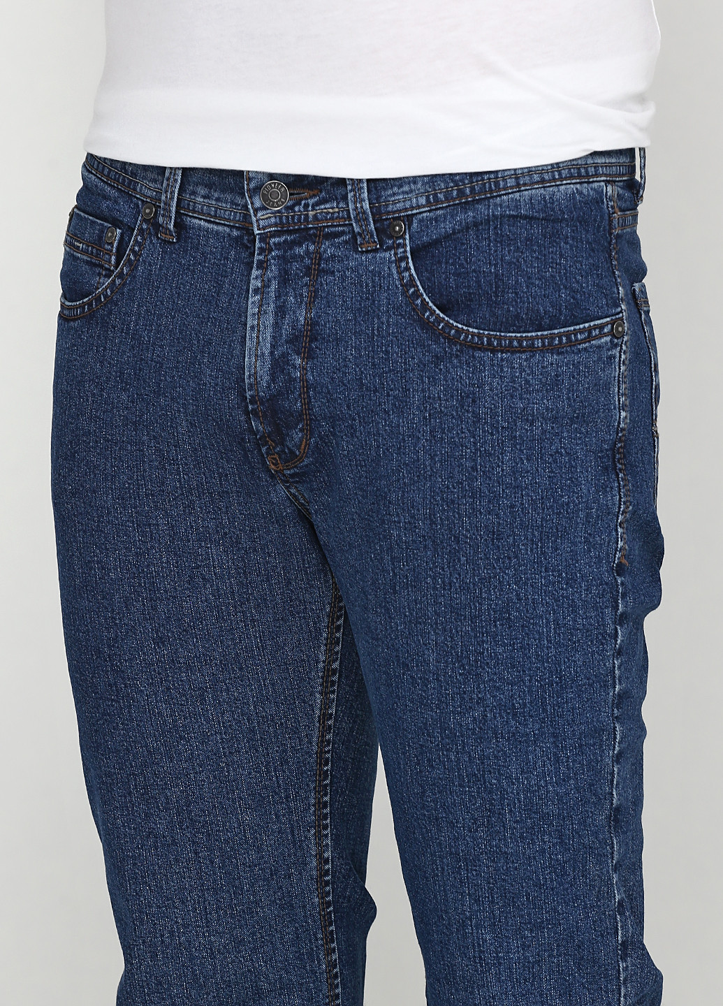 Синие демисезонные прямые джинсы Pioneer