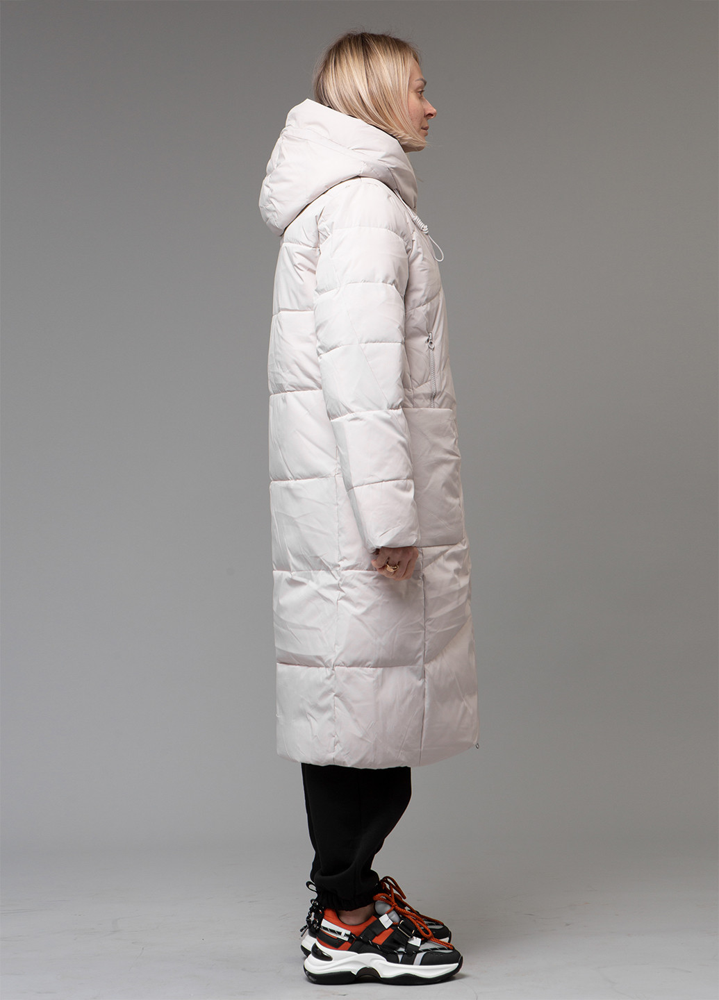 Серо-бежевый зимний Пуховик Towmy