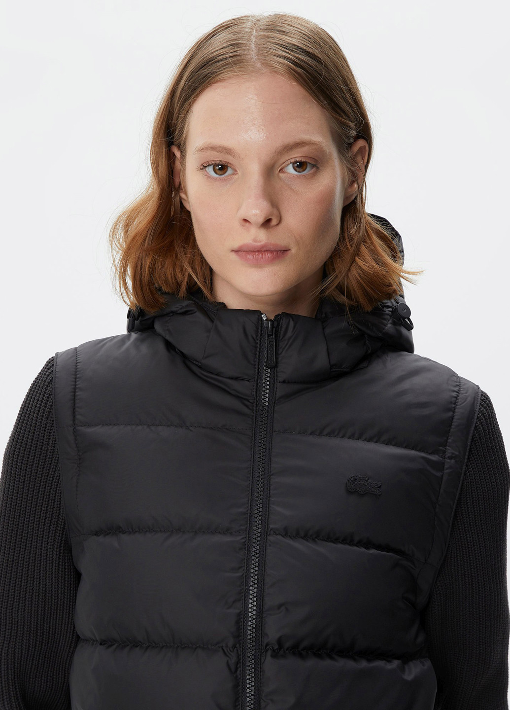 Черная демисезонная куртка Lacoste