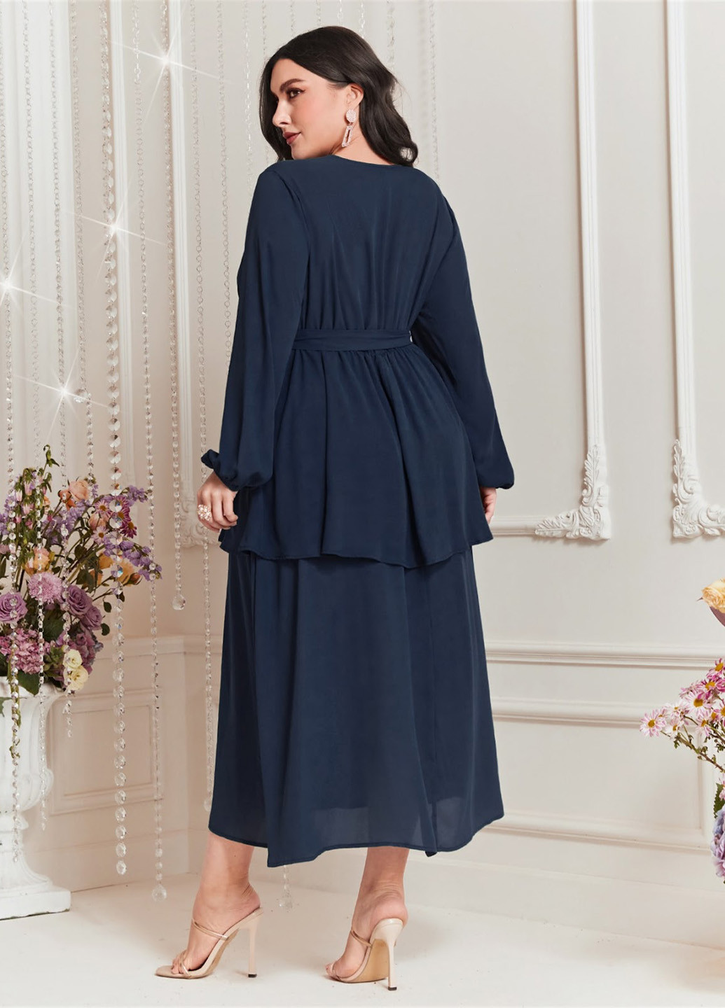 Темно-зелена кежуал сукня на запах SHEIN однотонна