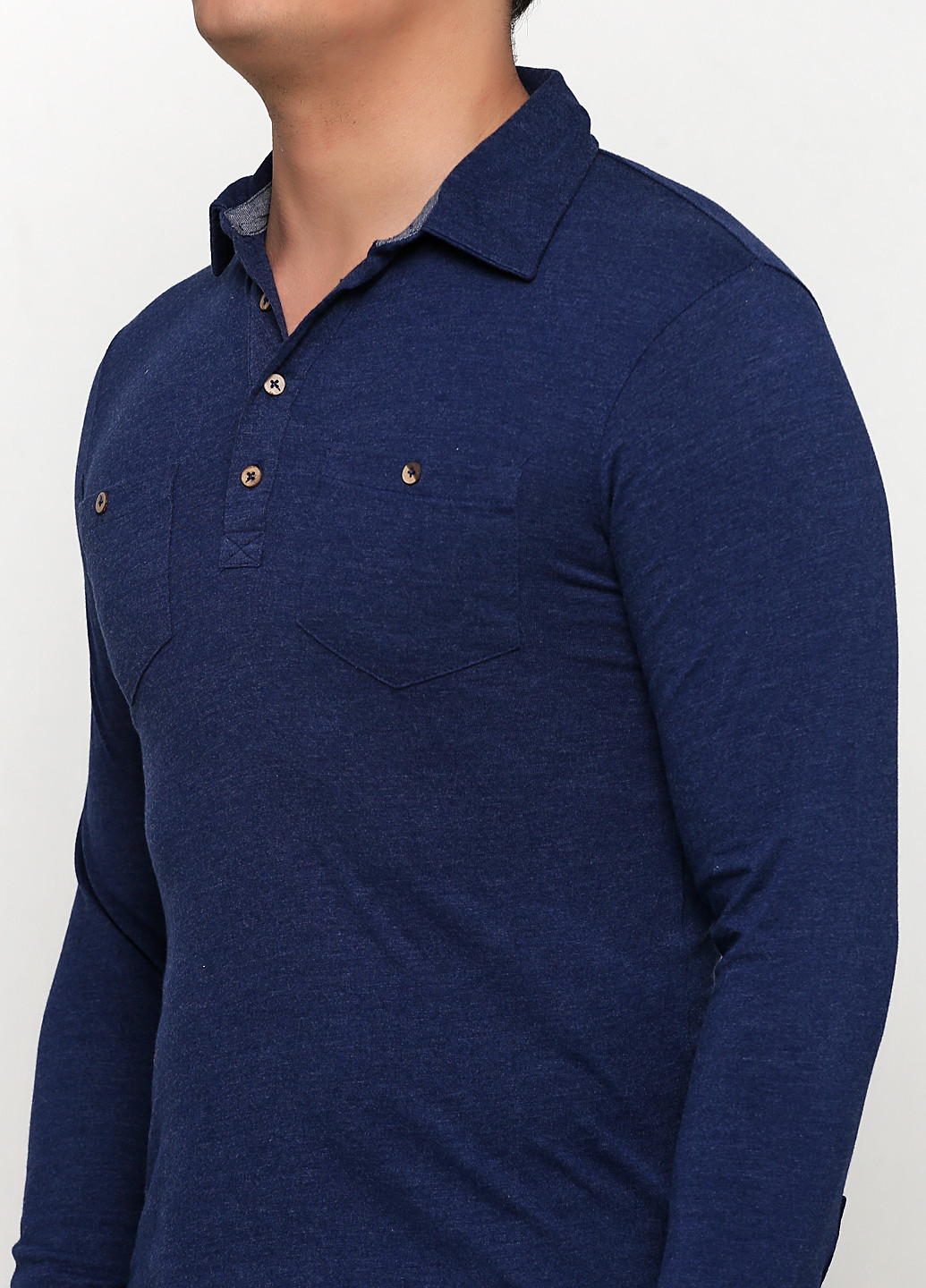 Темно-синяя футболка-поло для мужчин Celio однотонная