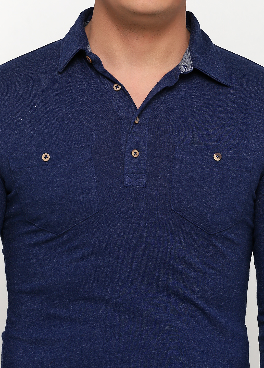 Темно-синяя футболка-поло для мужчин Celio однотонная