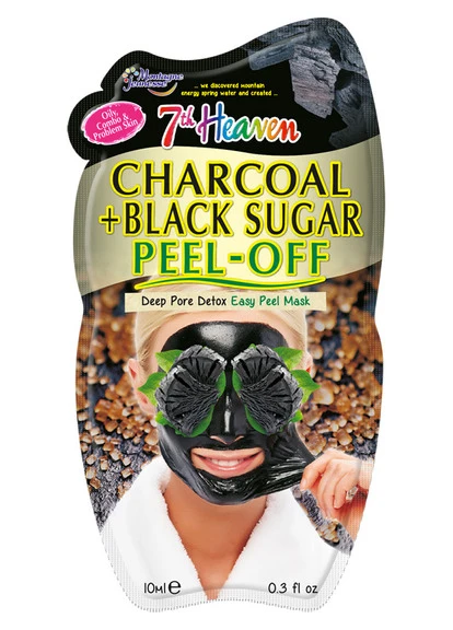 Маска-плівка для обличчя "Деревне вугілля і чорний цукор" Charcoal & Black Sugar Peel-Off Mask 7th Heaven (250116207)