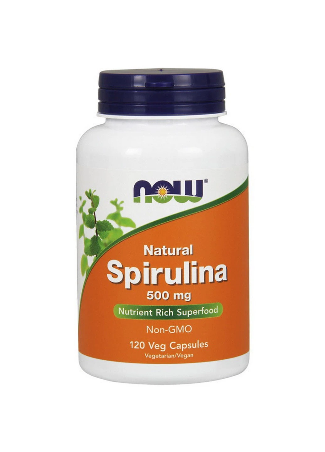 Спирулина Natural Spirulina 500 mg (120 капс) нау фудс Now Foods (255408288)