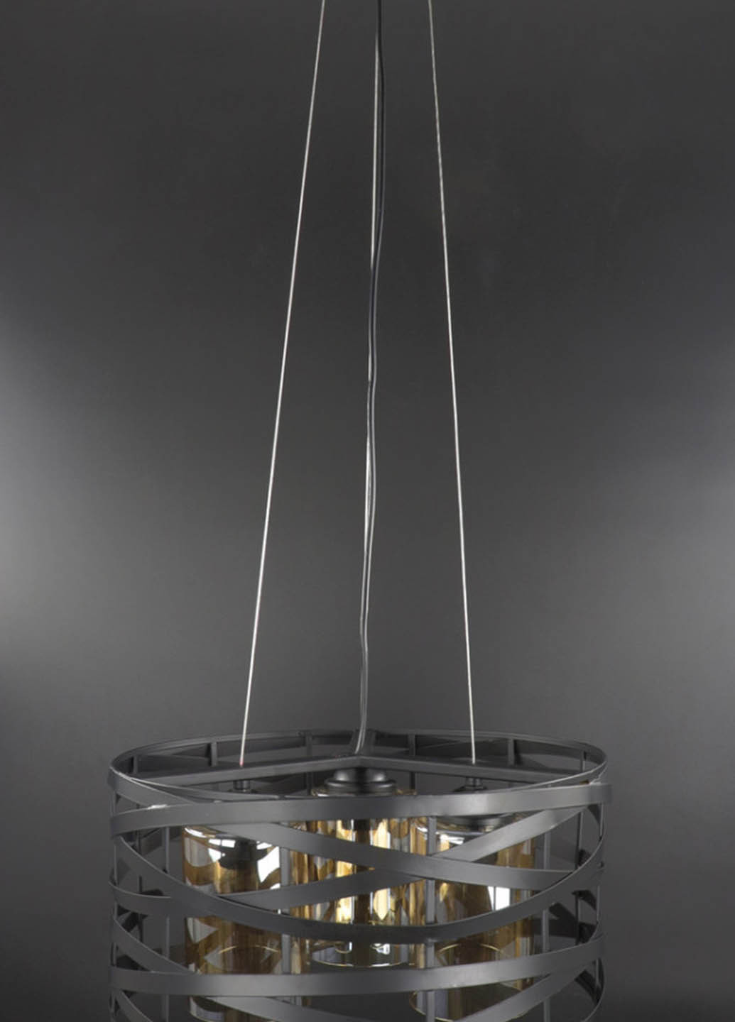 Люстра стельова підвісна в стилі LOFT (лофт) 3222/3-br Чорний 40х40х40 см. Handmade (234537624)