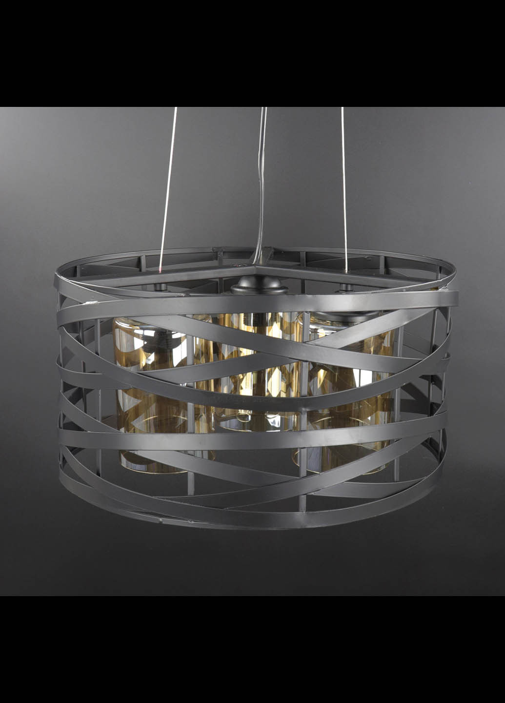 Люстра стельова підвісна в стилі LOFT (лофт) 3222/3-br Чорний 40х40х40 см. Handmade (234537624)