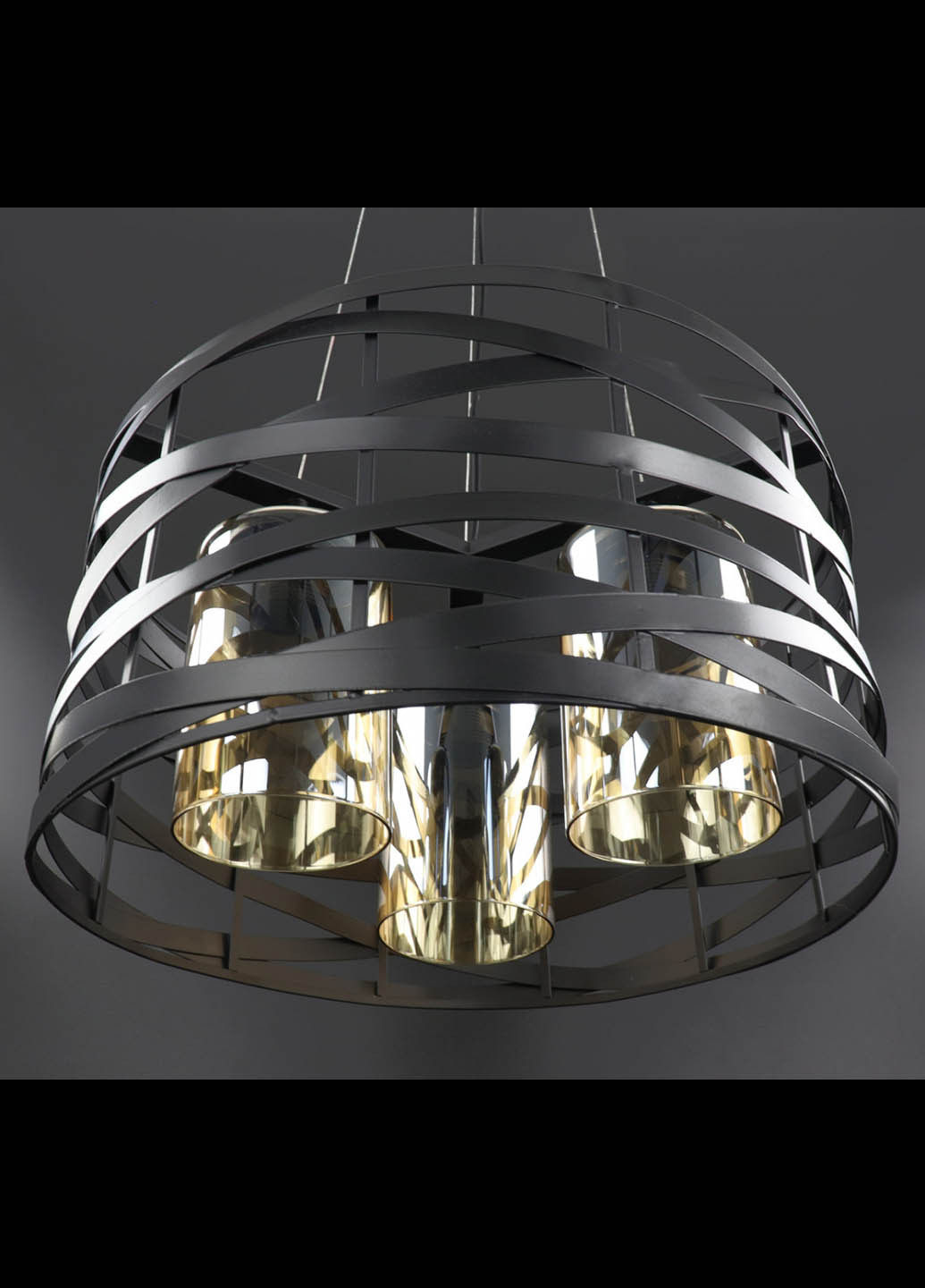 Люстра стельова підвісна в стилі LOFT (лофт) 3222/3-br Чорний 40х40х40 см. Handmade (234537624)