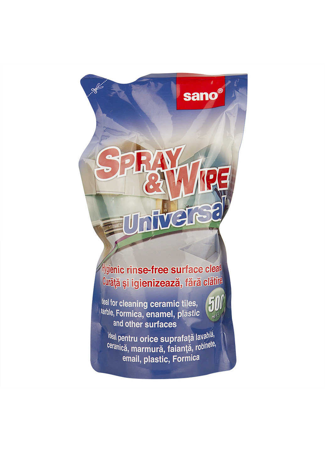 Универсальное средство для чистки поверхностей Universal Spray & Wipe (Сменный блок) 500 мл Sano (199671274)