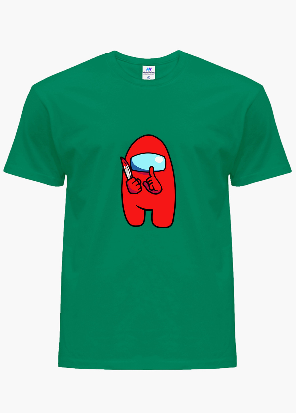 Зелена демісезонна футболка дитяча амонг ас червоний (among us red) (9224-2417) MobiPrint