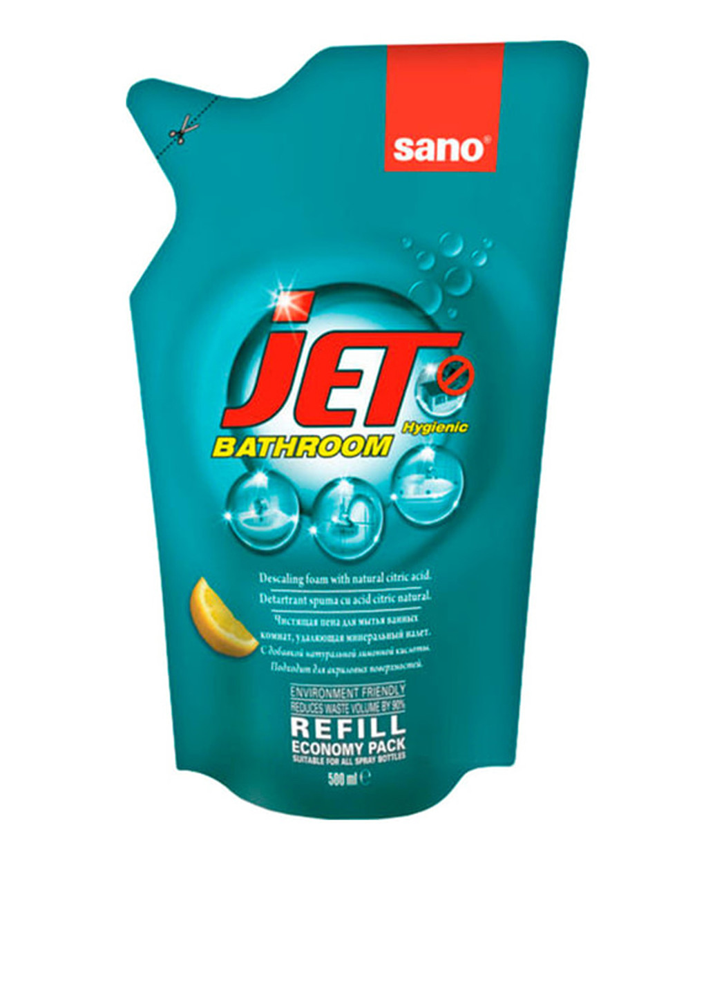 Средство для чистки акриловых поверхностей Jet Bathroom, 500 мл Sano
