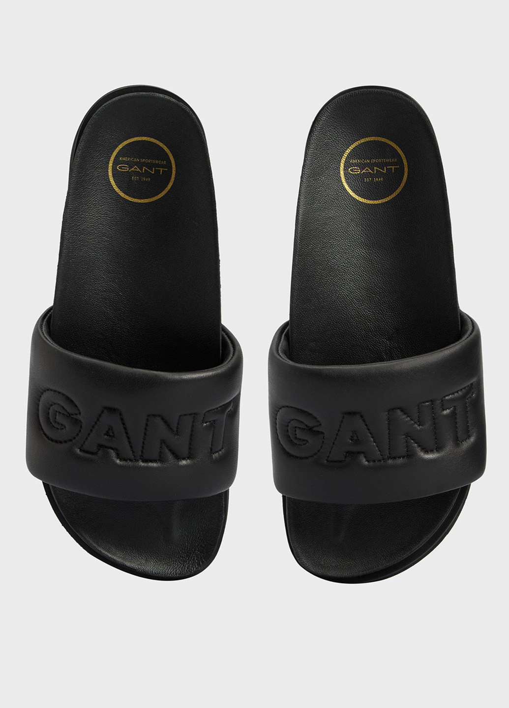 Черные шлепанцы Gant с логотипом