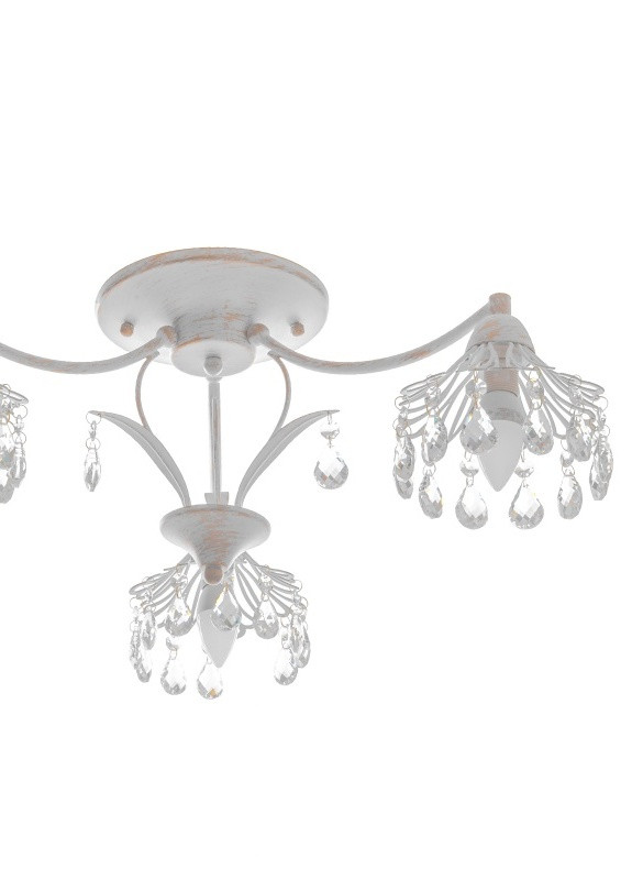 Люстра потолочная на 3 плафона винтаж в зал хрустальная LK-632S/3 E14 WH Brille (253887036)