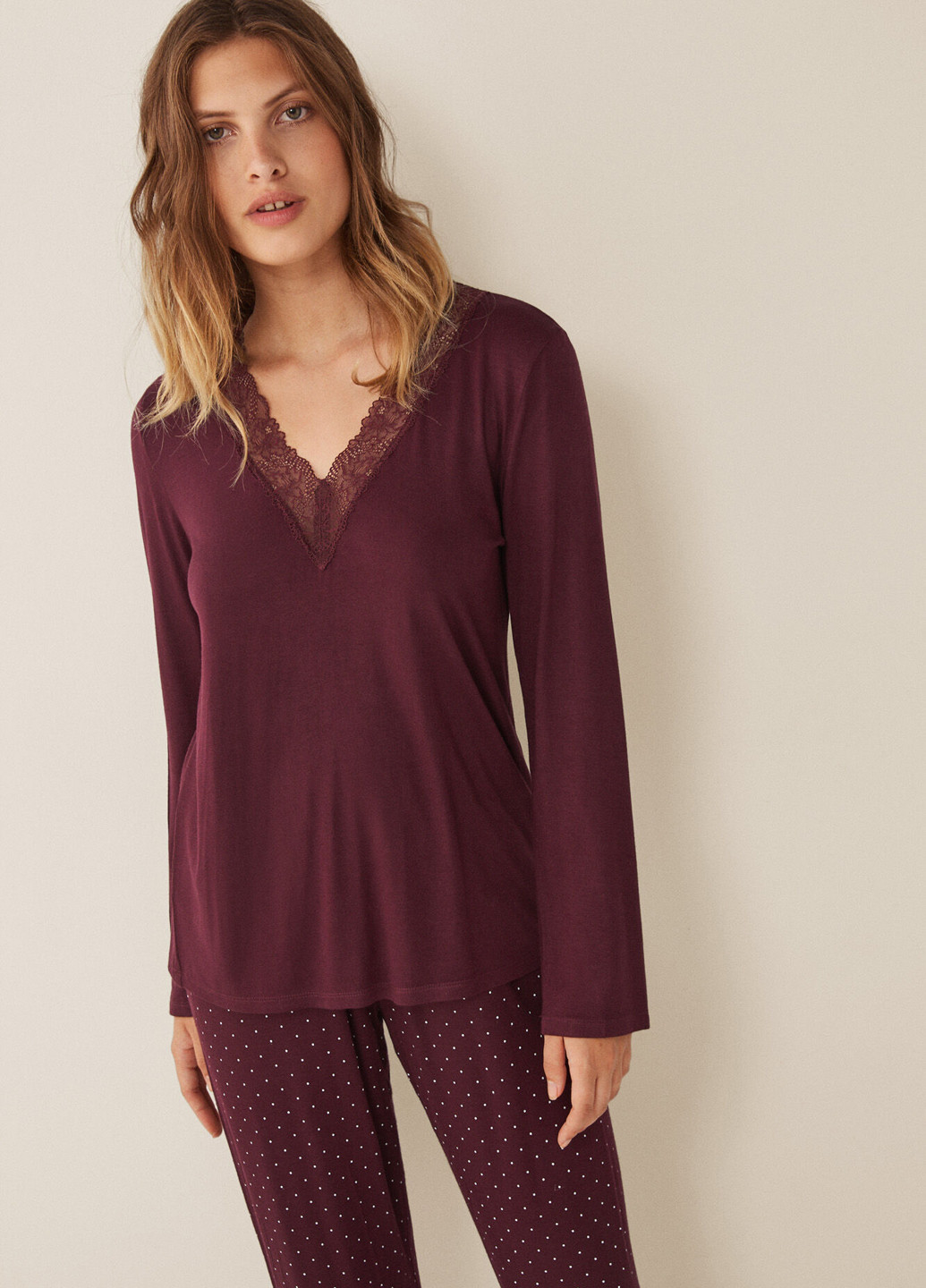 Бордовая всесезон пижама (лонгслив, брюки) лонгслив + брюки Women'secret