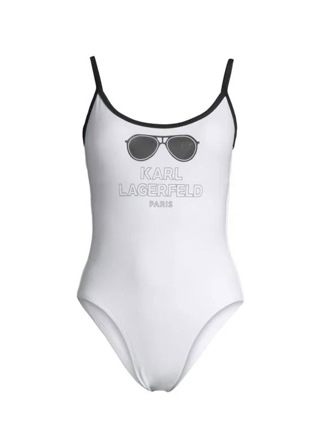 Білий літній купальник суцільний, майо Karl Lagerfeld